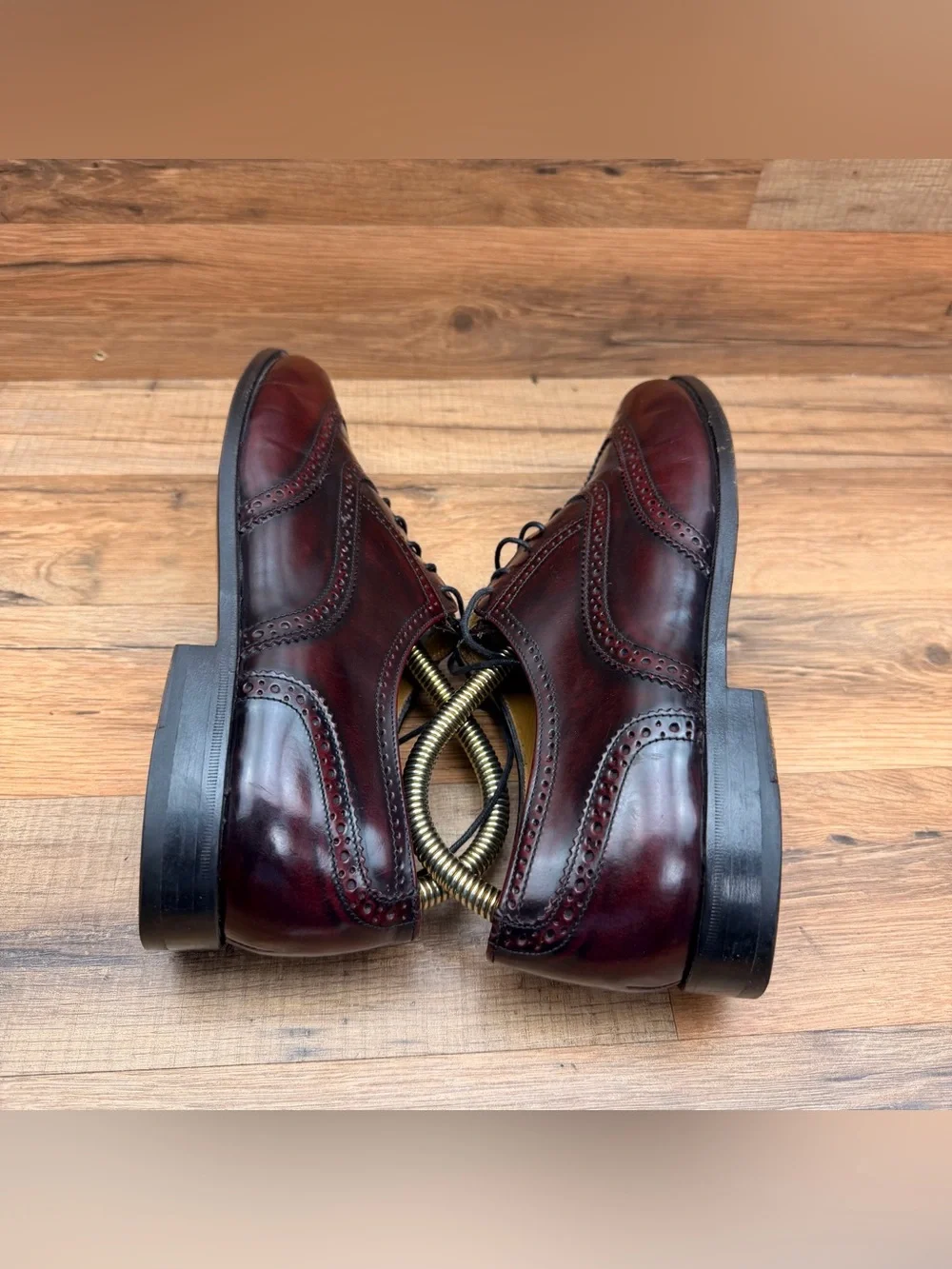 Nordstrom men 8W dark red Oxford Brogue Burgundy Dress Shoes Made In Italy